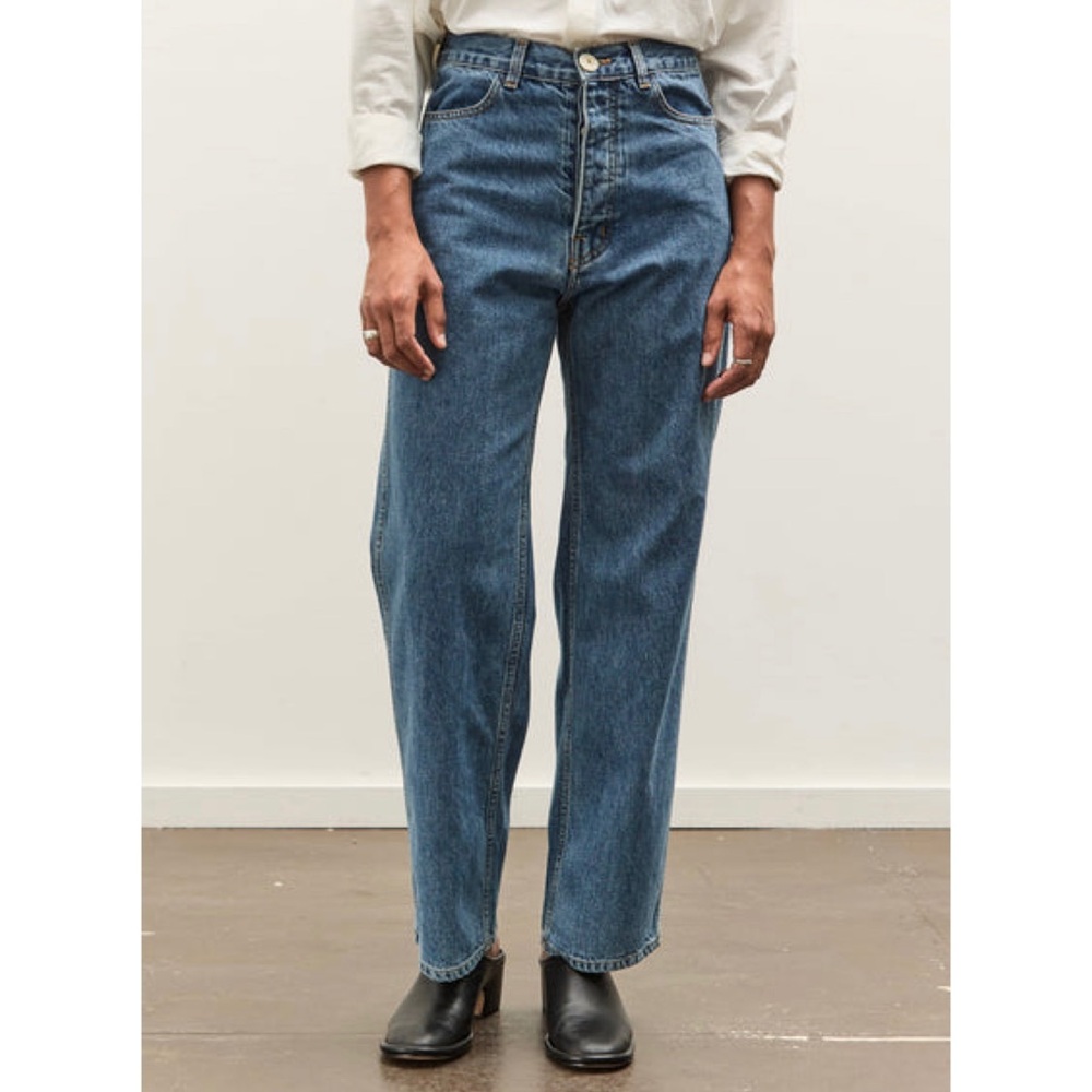 Jesse Kamm Straight Leg Denim Jeans Button Fly Japanese Denim Cowboy Blue 2